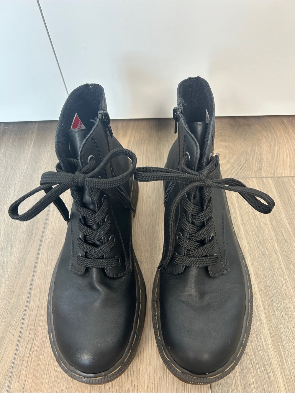 Rieker Black Leather Docsy Ankle Boot Size 39